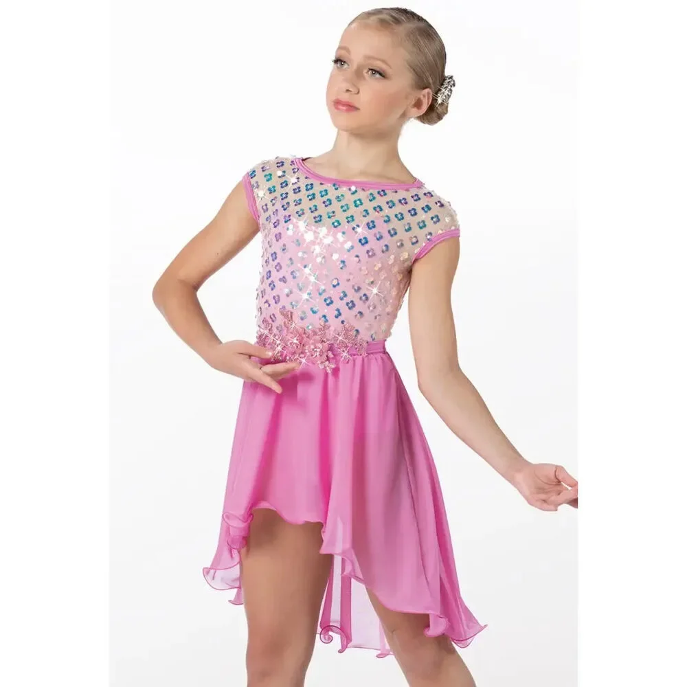 Pre-Owned Dance Costume Large Child Pink Weissman 14709 Lyrical Ballet Contempo